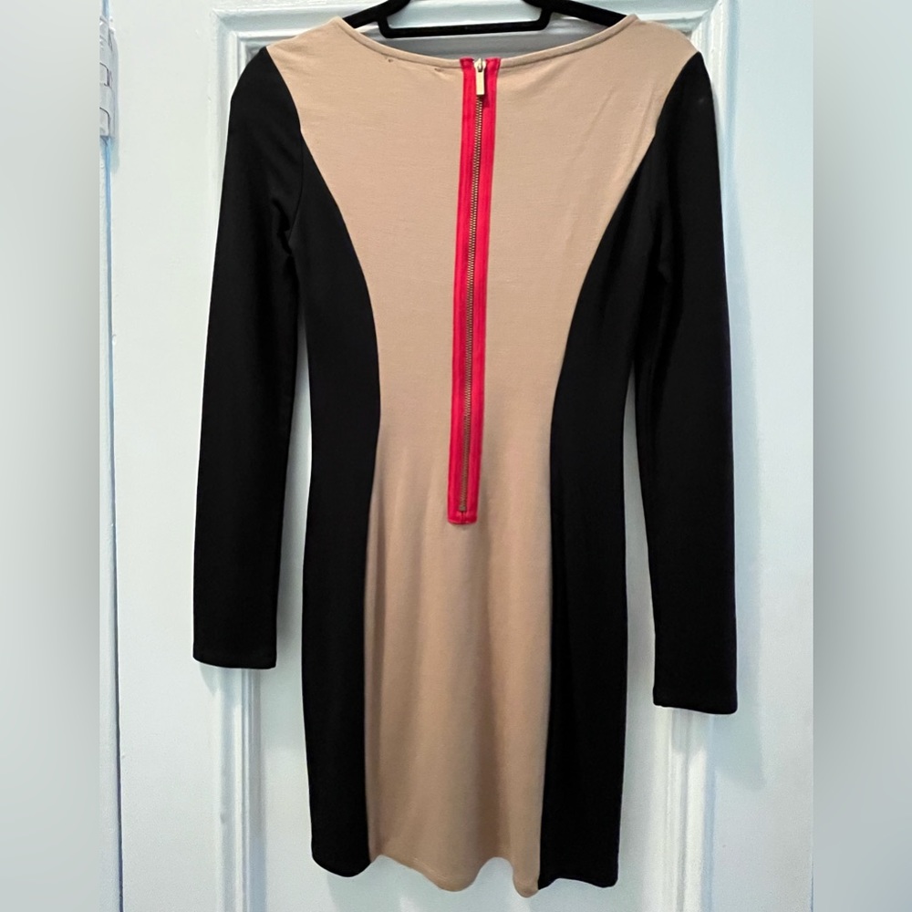 Black and Tan color block bodycon dress by Ella Moss. Size XS in EUC - Picture 4 of 5